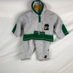 Vintage Baby Looney Tunes Taz Tasmanian Devil 2 pce hooded track suit 18 months